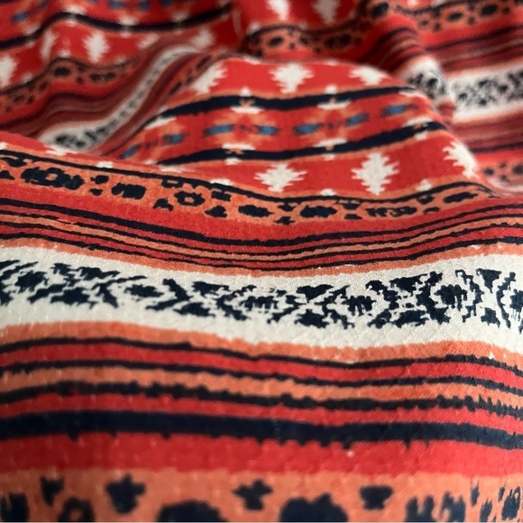 LUCKY BRAND Short Sleeve Aztec Tribal Print Blouse - Picture 10 of 11